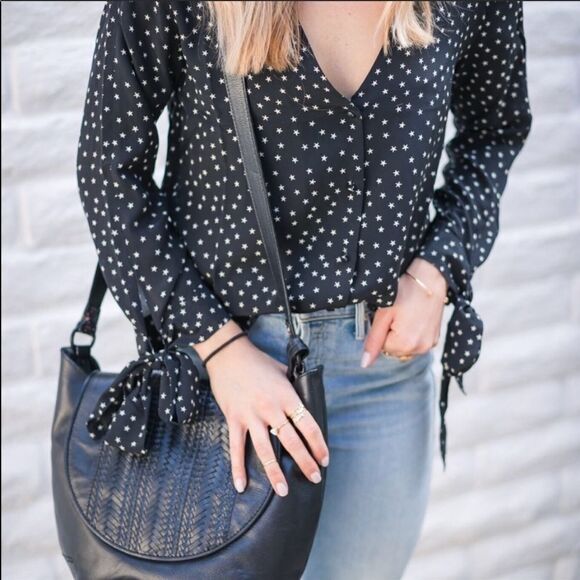Madewell Silk Star Scatter Tie Sleeve blouse - Picture 5 of 13